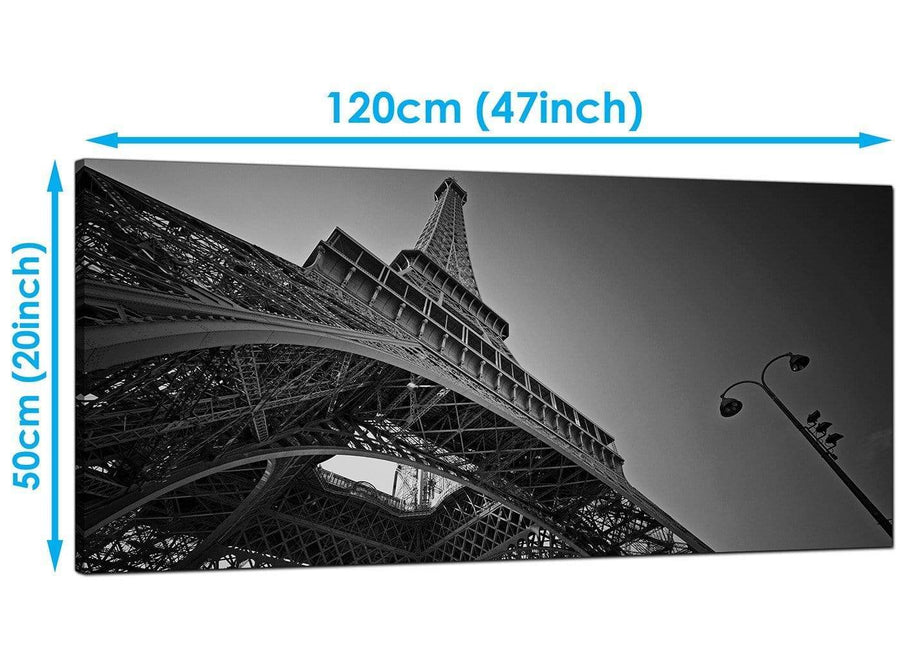 Living-Room Black White Extra Large Canvas of Eiffel Tower