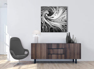 Cheap Black White Grey Swirls Modern Abstract Canvas Wall Art Modern 79cm Square 1S354L For Your Kitchen