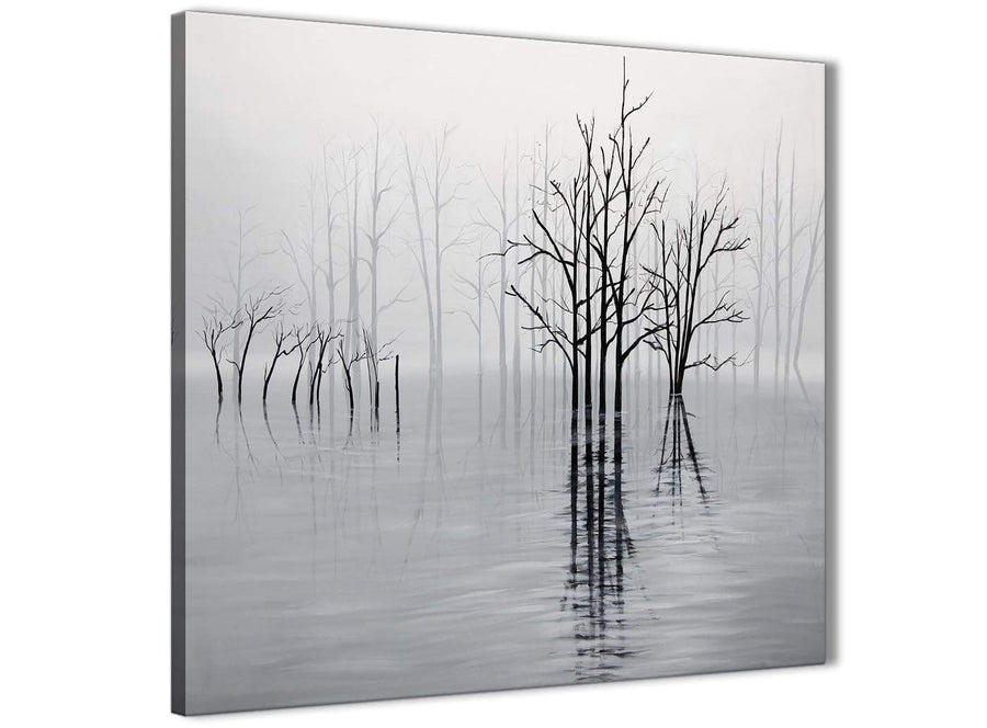 Cheap Black White Grey Tree Landscape Painting Kitchen Canvas Pictures Accessories - 1s416s - 49cm Square Print