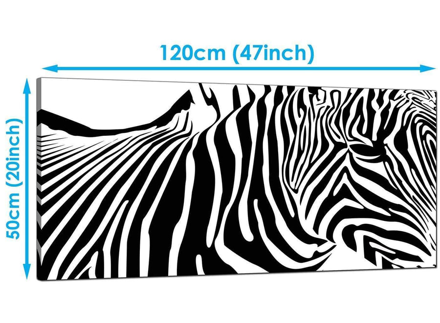 Cheap Black White Wide Canvas of Zebra