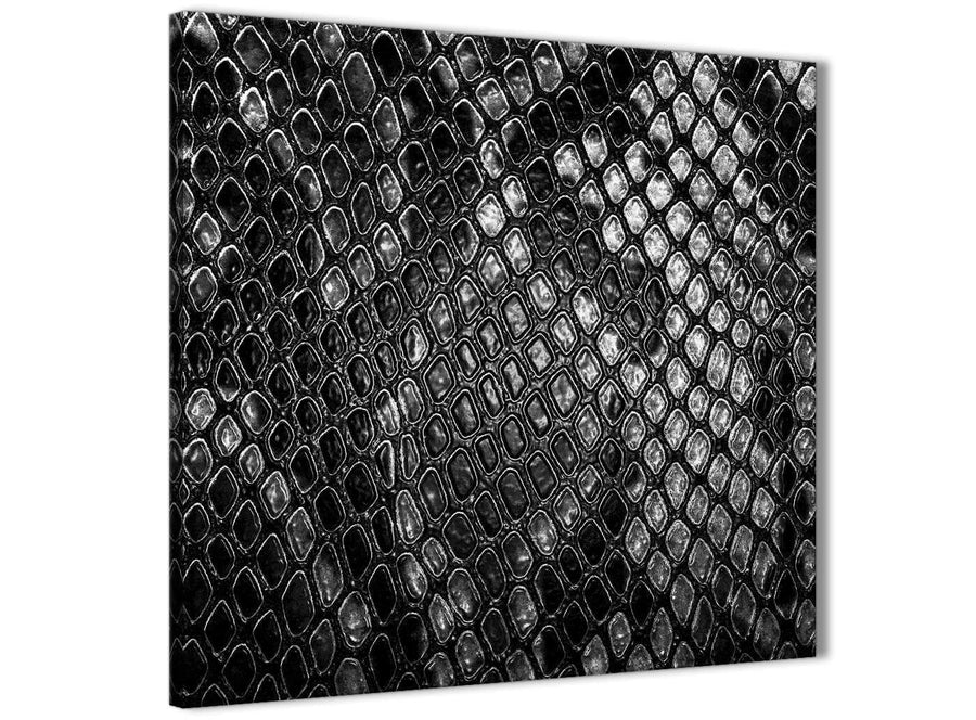 Cheap Black White Snakeskin Animal Print Bathroom Canvas Wall Art Accessories - Abstract 1s510s - 49cm Square Print