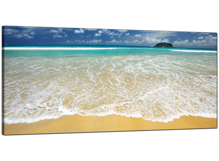 Blue Living Room Panoramic Canvas of Beach - 4043