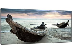 Blue Bedroom Panoramic Canvas of Beach Thailand Boats