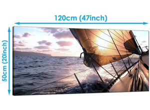 Bedroom Blue Extra Large Canvas of Seascape Boats Yacht