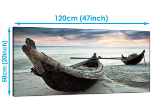 Bedroom Blue Panoramic Canvas of Beach Thailand Boats