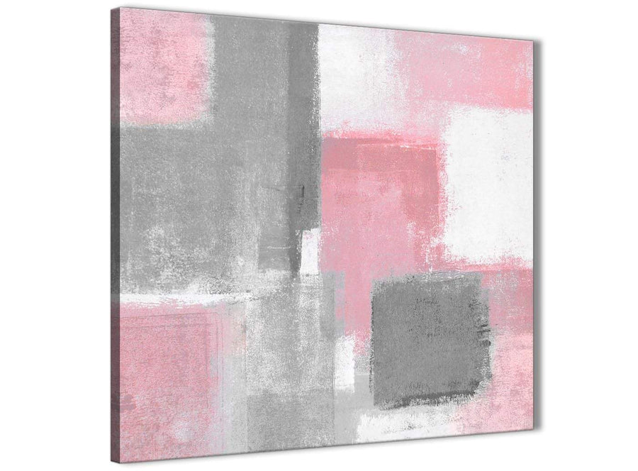 Cheap Blush Pink Grey Painting Bathroom Canvas Pictures Accessories - Abstract 1s378s - 49cm Square Print
