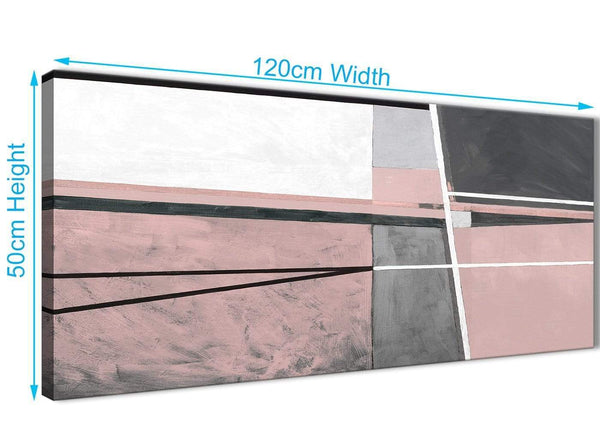Cheap Blush Pink Grey Painting Bedroom Canvas Pictures Accessories - Abstract 1393 - 120cm Print