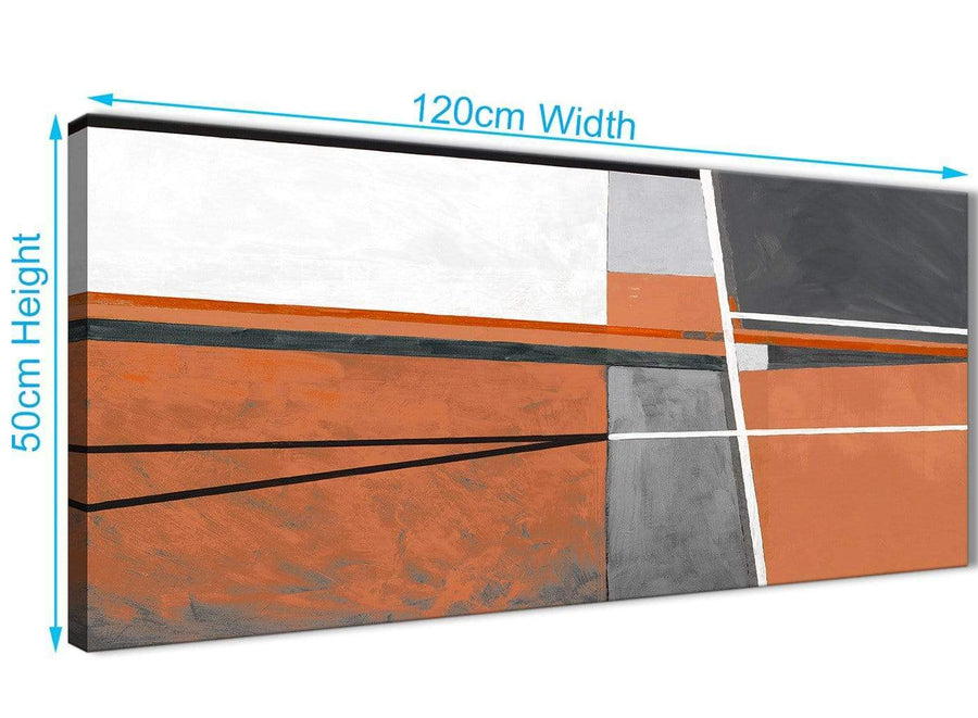 Cheap Burnt Orange Grey Painting Living Room Canvas Wall Art Accessories - Abstract 1390 - 120cm Print