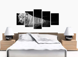5 Panel Set of Large Black White Canvas Picture
