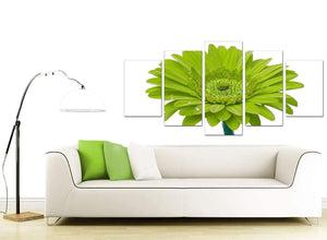 Lime Green White Gerbera Daisy Flower Floral Canvas