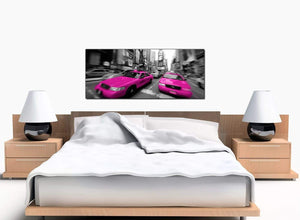 Nyc Cab Cheap Pink Canvas Pictures