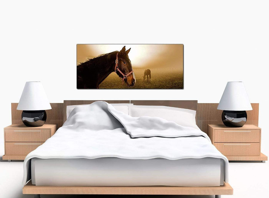 Horse Riding Bedroom Brown Canvas Prints