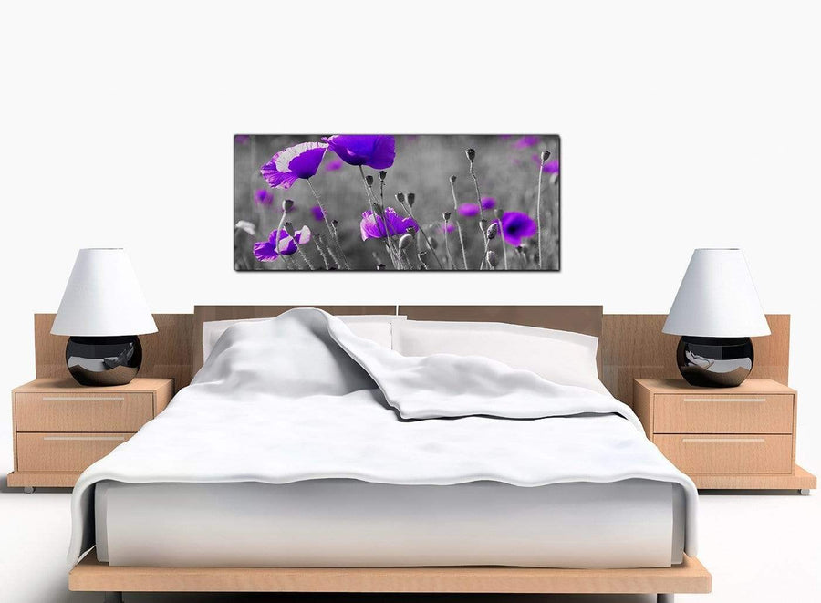 Floral Poppies Bedroom Purple Canvas Prints