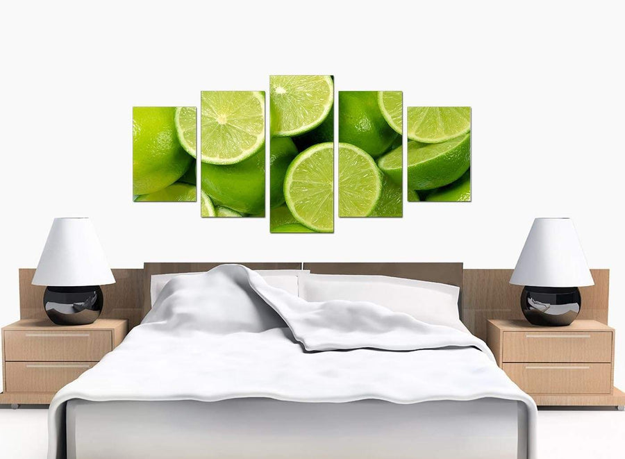 Set Of Five Bedroom Green Canvas Pictures