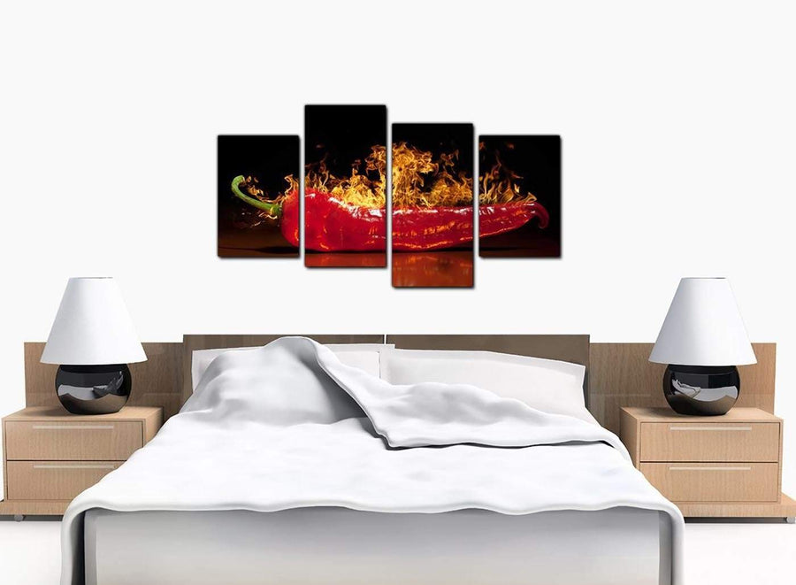 Set Of Four Cheap Red Canvas Wall Art