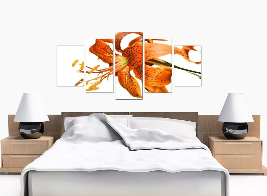 5 Panel Set of Bedroom Orange Canvas Art