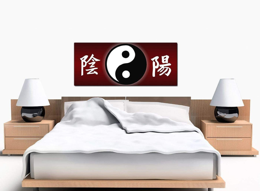 Abstract Yin Yang Bedroom Red Canvas Prints