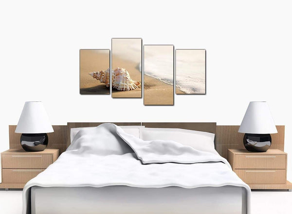 Set Of Four Extra-Large Beige Canvas Pictures