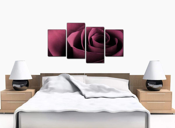 4 Part Set of Large Plum Canvas Picture