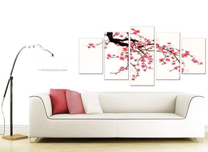 Japanese Cherry Blossom Tree Pink Cream Floral Canvas