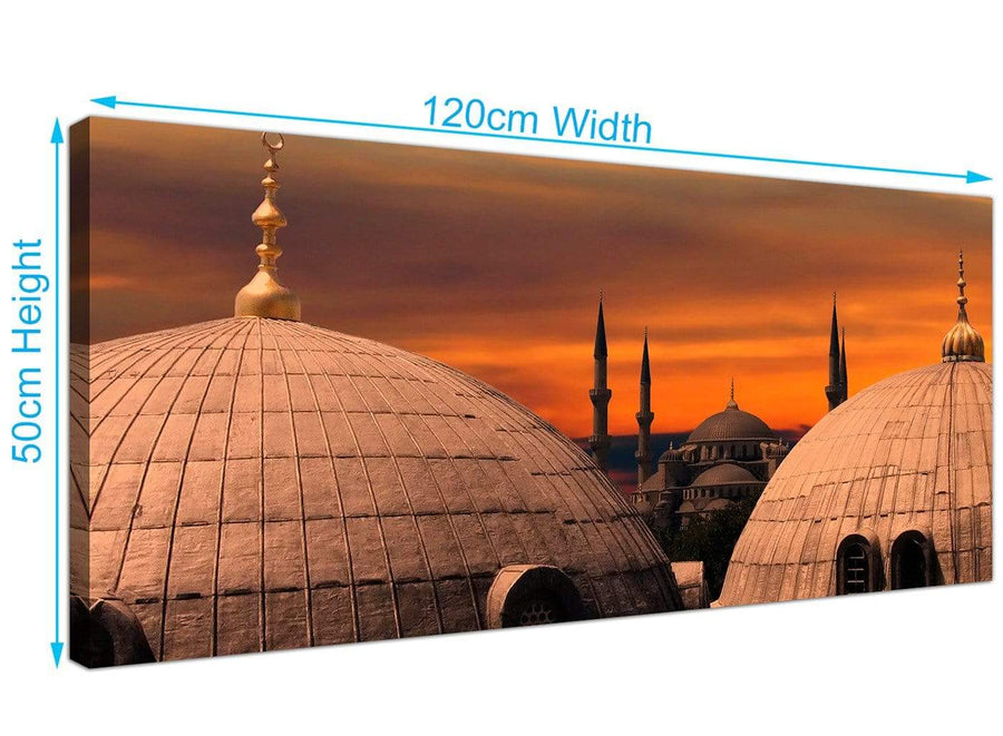 Cheap Blue Mosque Istanbul Sunset Canvas Wall Art 120cm x 50cm 1192