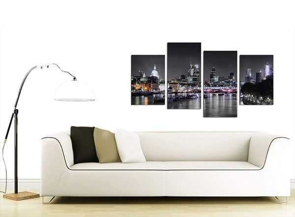 London Skyline at Night Cityscape Canvas