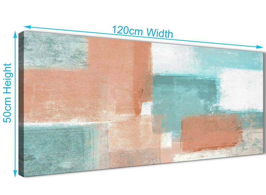 Cheap Coral Turquoise Living Room Canvas Wall Art Accessories - Abstract 1366 - 120cm Print