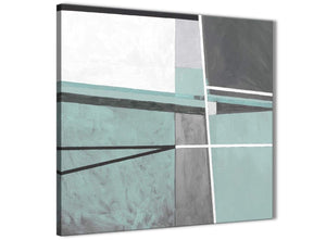 Cheap Duck Egg Blue Grey Painting Bathroom Canvas Wall Art Accessories - Abstract 1s396s - 49cm Square Print