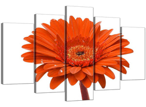 Five Panel Set of Extra-Large Orange Canvas Picture