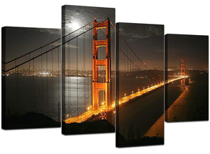 4 Part Set of Extra-Large Black White Canvas Pictures