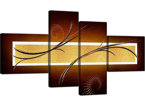 Set Of Four Extra-Large Brown Canvas Picture