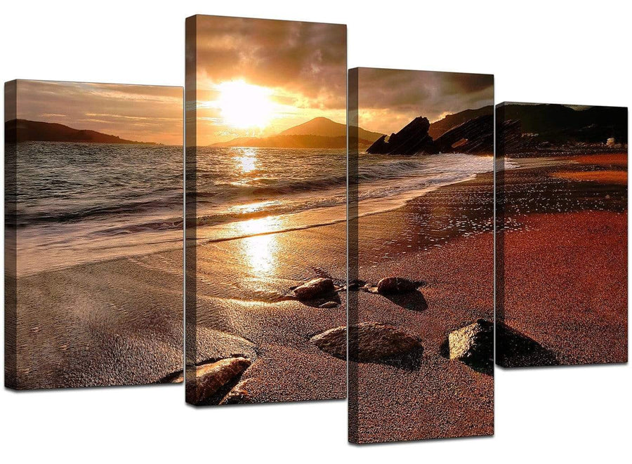 Set Of Four Extra-Large Brown Canvas Art