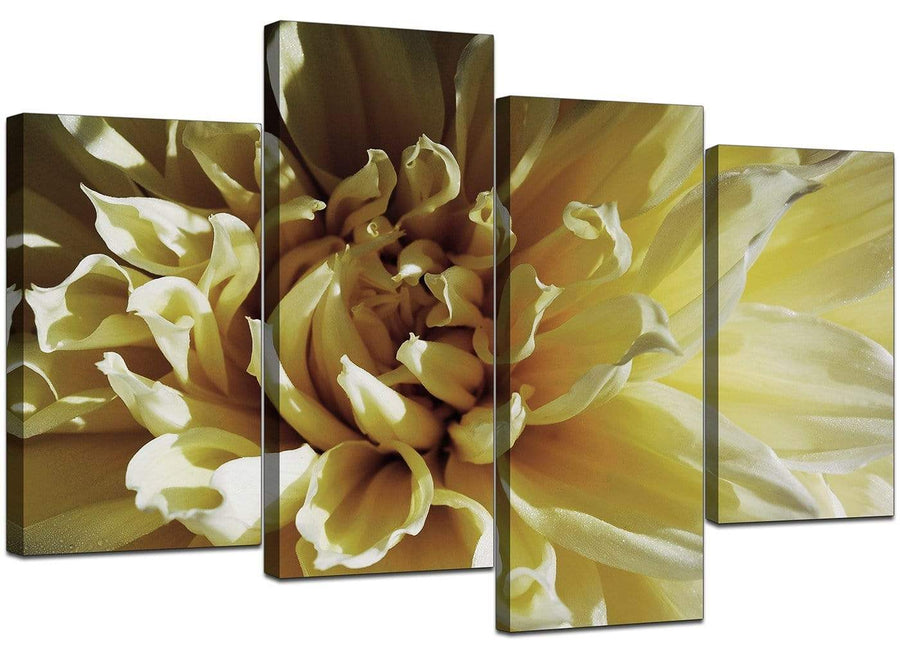 Four Part Set of Modern Cream Canvas Pictures