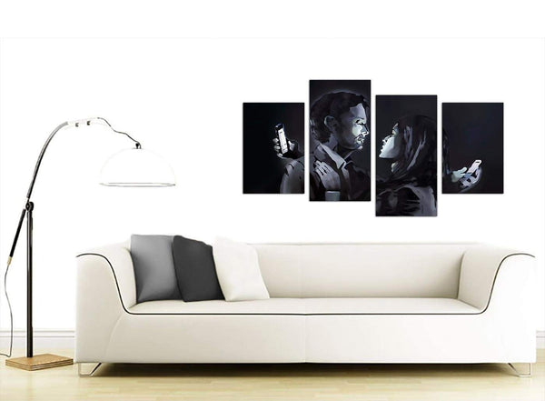 Large 4 Panel Graffiti Canvas Art 4212