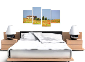 cheap green floral tuscan hills canvas wall art 4233