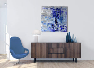 Cheap Indigo Blue Grey Abstract Painting Wall Art Print Canvas Modern 79cm Square 1S358L For Your Kitchen