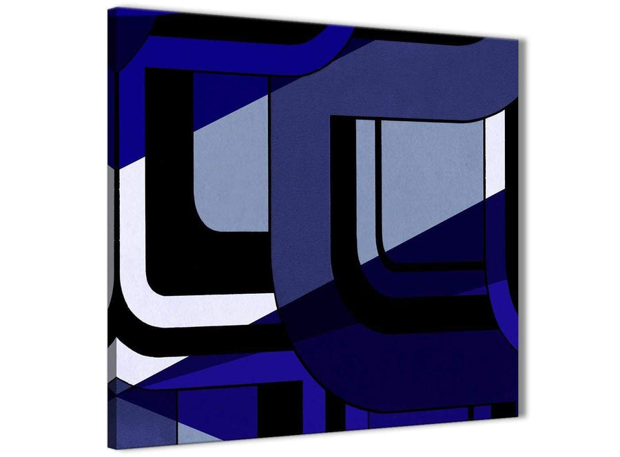 Cheap Indigo Navy Blue Painting Bathroom Canvas Wall Art Accessories - Abstract 1s411s - 49cm Square Print