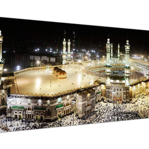 Cheap Islamic Canvas Wall Art Black & White Panoramic 1190