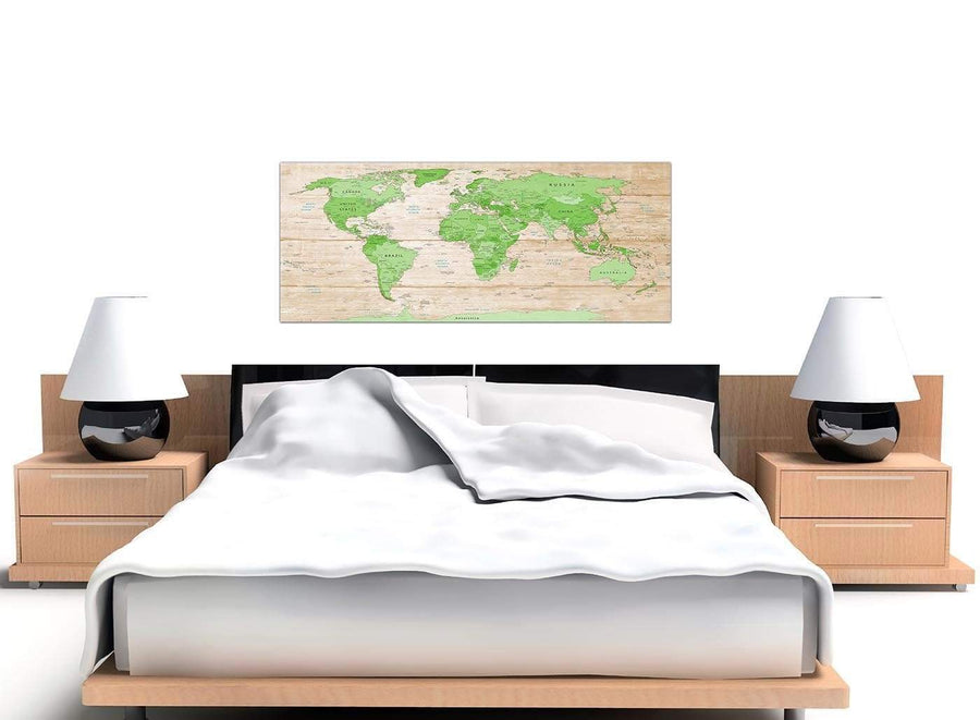 Cheap Large Lime Green Cream World Map Atlas Canvas Modern 120cm Wide 1310 For Your Office
