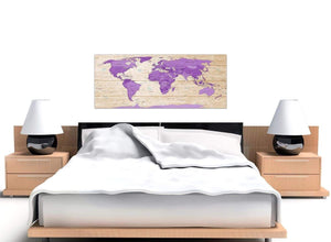Cheap Large Purple Cream Map Of The World Atlas Canvas Modern 120cm Wide 1312 For Your Bedroom