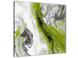 Cheap Lime Green and Grey Swirl Kitchen Canvas Wall Art Accessories - Abstract 1s464s - 49cm Square Print