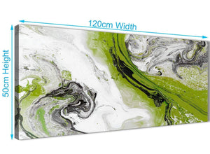 Cheap Lime Green and Grey Swirl Bedroom Canvas Pictures Accessories - Abstract 1464 - 120cm Print