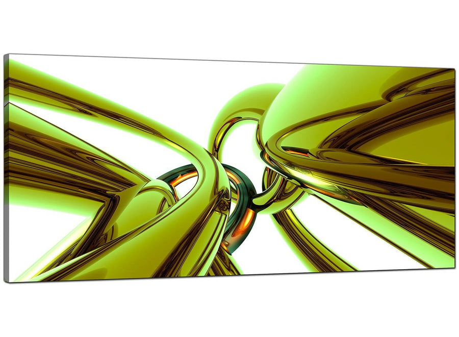 Lime-Green Bedroom Panoramic Abstract Canvas