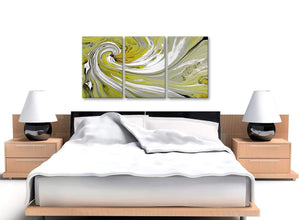 Cheap Lime Green Swirls Modern Abstract Canvas Wall Art Multi Set Of 3 125cm Wide 3351 For Your Kitchen