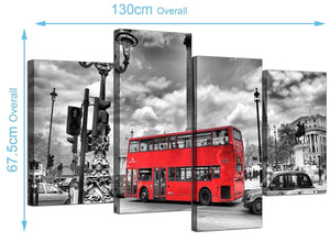 Cheap London Bus Canvas Art 130cm x 68cm 4210