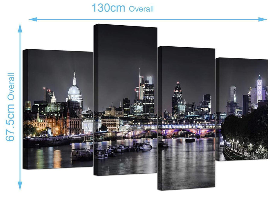 Cheap London Skyline Canvas Prints UK 130cm x 68cm 4211