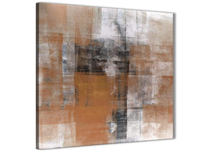Cheap Orange Black White Painting Bathroom Canvas Pictures Accessories - Abstract 1s398s - 49cm Square Print