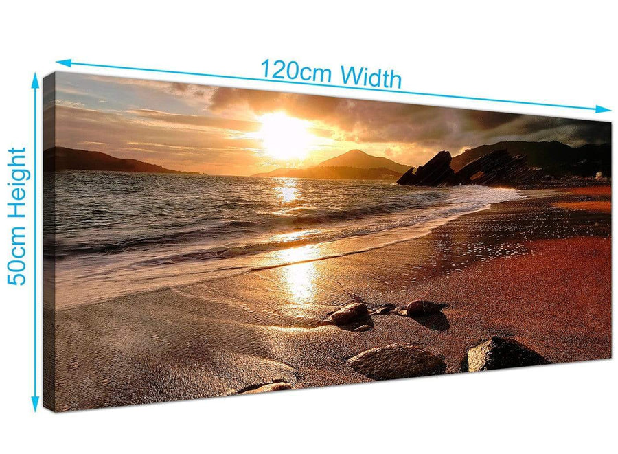 Wide Seaside Ocean Canvas Pictures 120cm x 50cm 1131