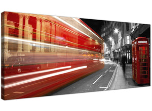 Contemporary Canvas Pictures Monochrome and Red Panoramic 1127