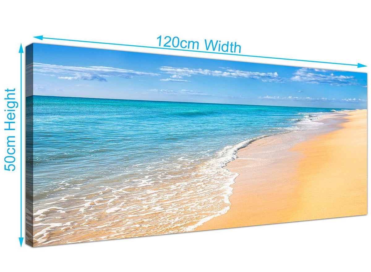 Tropical Blue Seascape Beach Canvas Wall Art